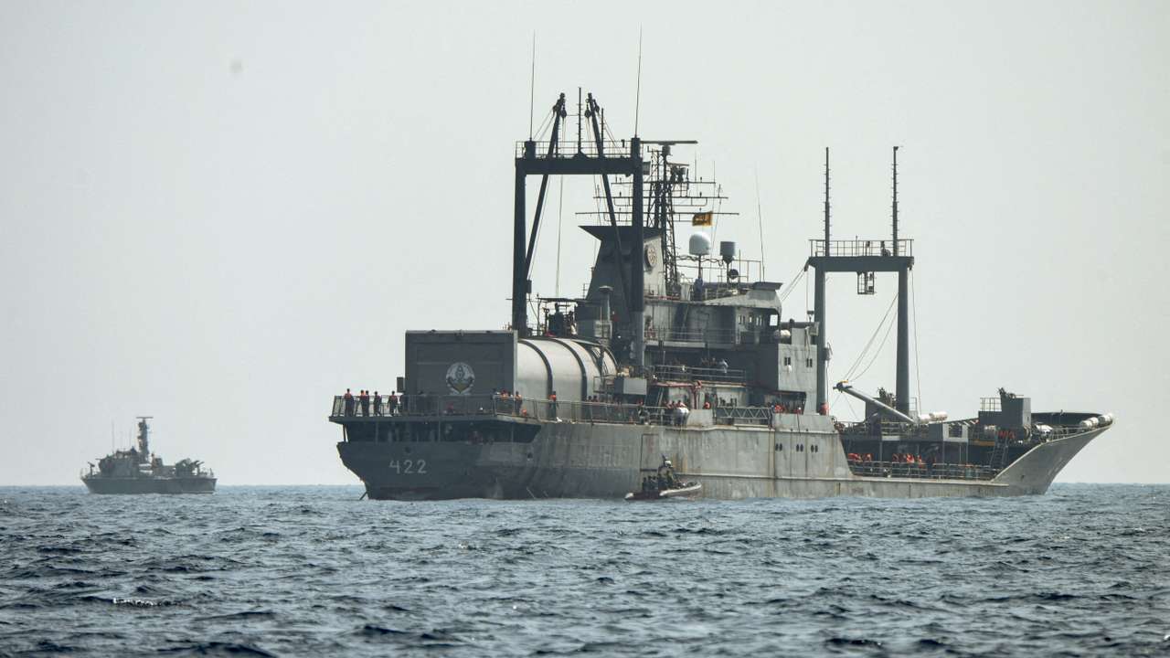 FILE PHOTO: Sri Lanka Navy conducts rescue operations off the coast of Colombo