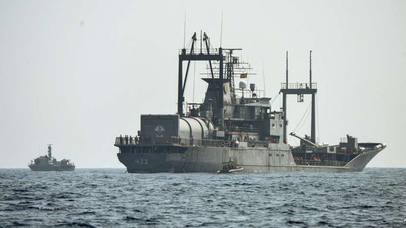 FILE PHOTO: Sri Lanka Navy conducts rescue operations off the coast of Colombo