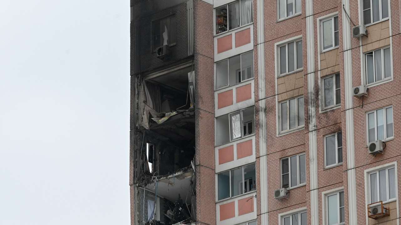Aftermath of drone attack in Rostov-on-Don