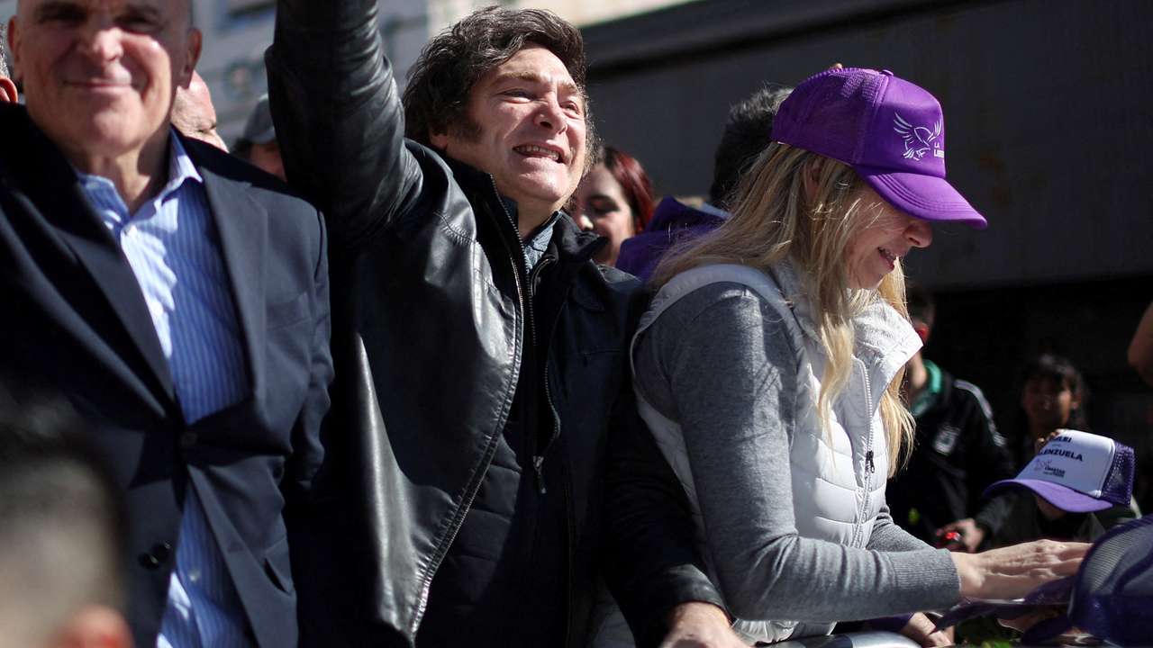 La Libertad Avanza party rally ahead of legislative elections, in Buenos Aires