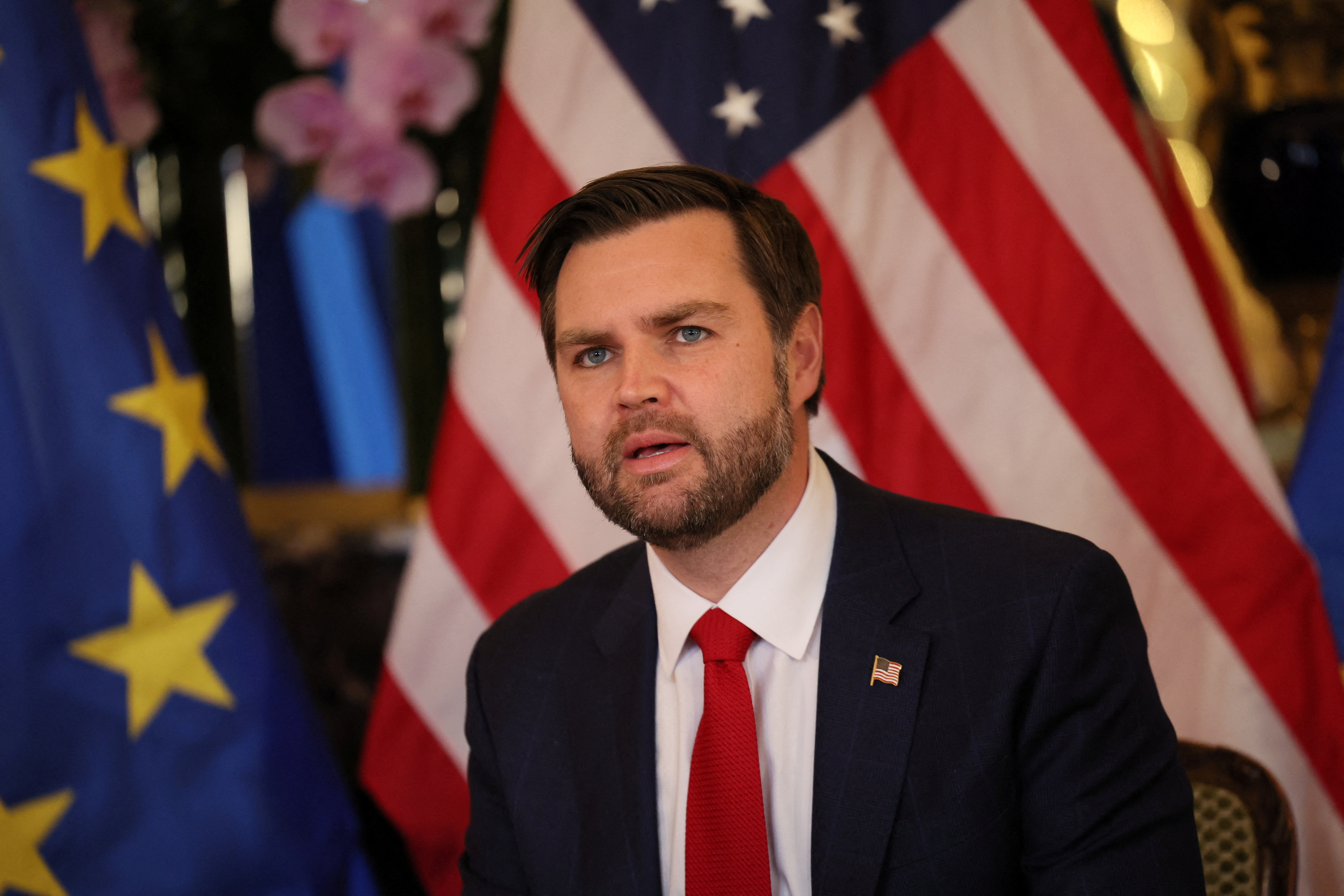 U.S. VP JD Vance attends a bilateral meeting at the U.S. Ambassador's residence, in Paris