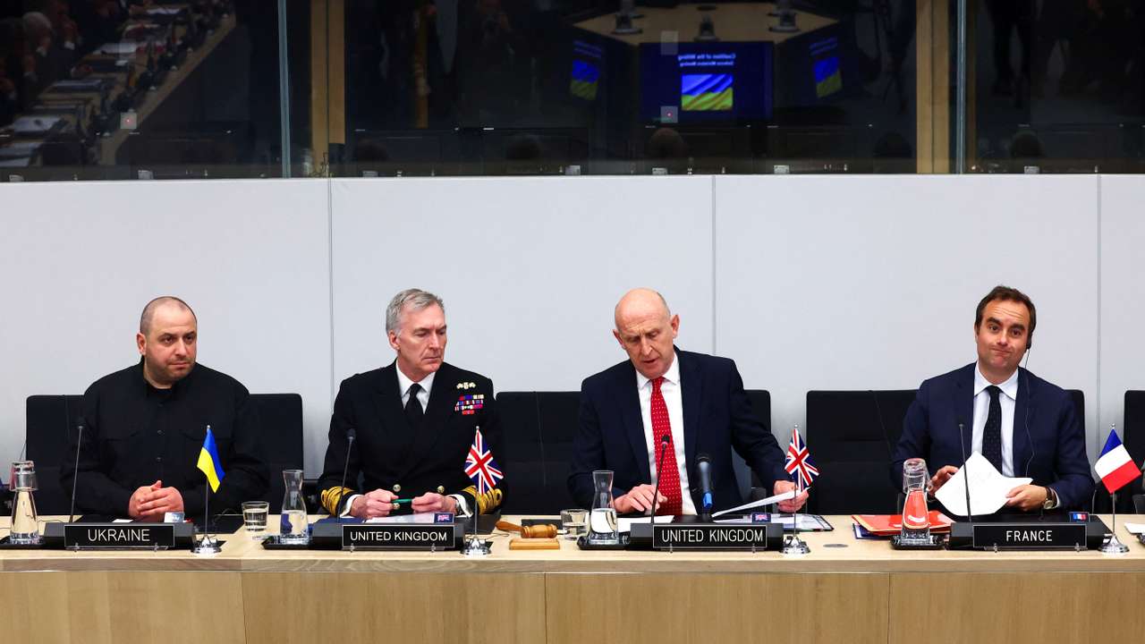 UK and France host a defence ministers meeting of the Coalition of the Willing at NATO in Brussels