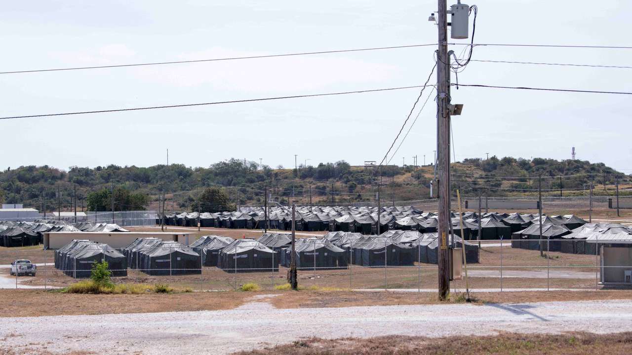 Newly erected holding tents for detained migrants are seen at Naval Station Guantanamo Bay