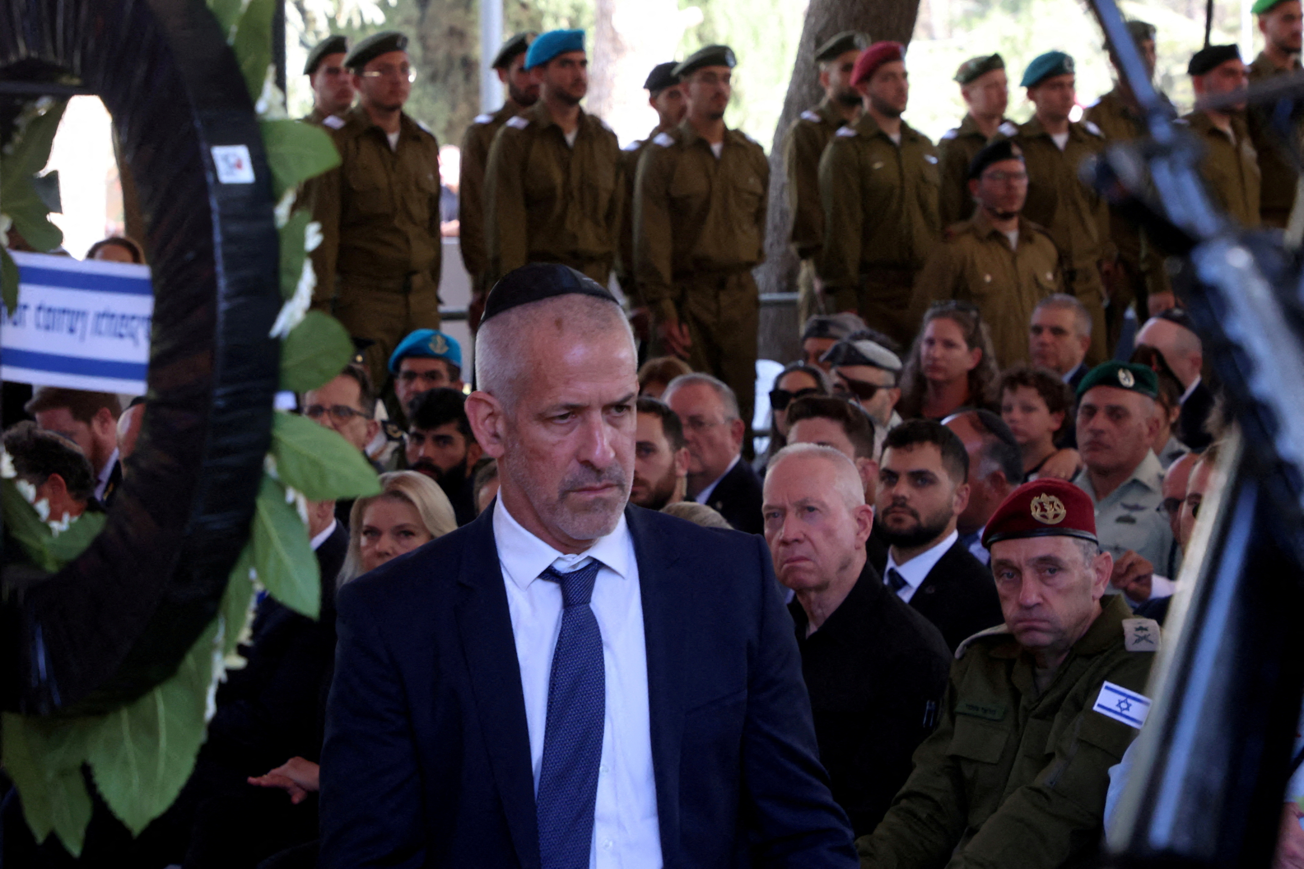 FILE PHOTO: Israeli Security Agency (Shin Bet) director Ronen Bar attends a memorial ceremony in connection with the Hamas attack on October 7, 2023 that sparked the war in Gaza,