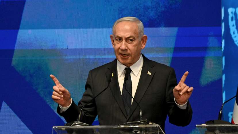Israeli PM Netanyahu speaks to American legislators, in Jerusalem