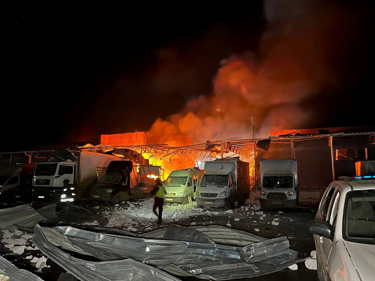 Aftermath of a Russian drone attack in Sumy