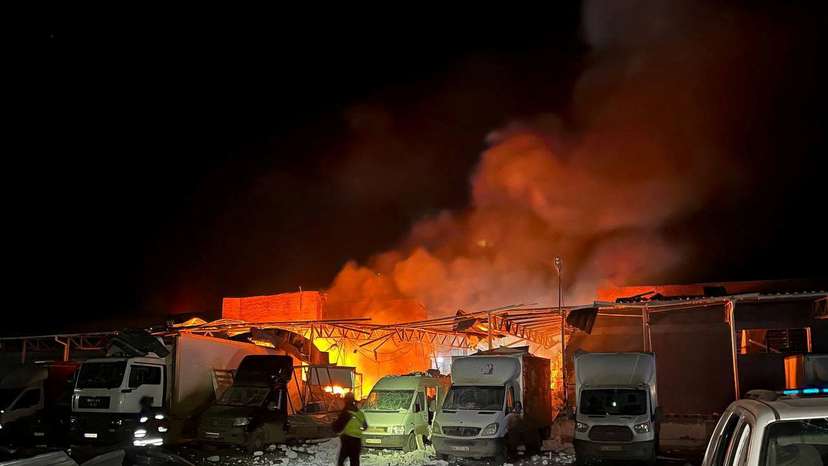 Aftermath of a Russian drone attack in Sumy