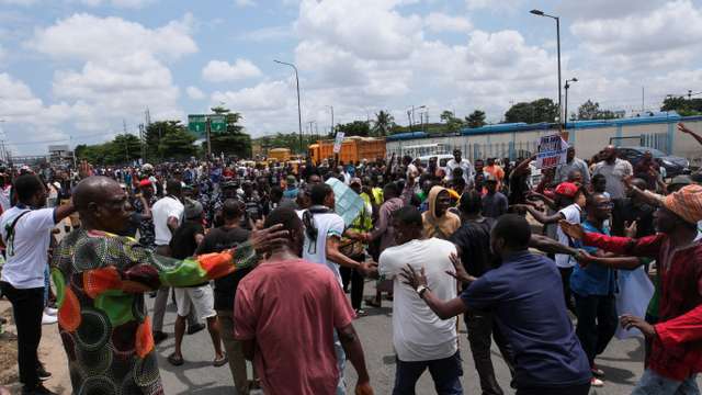 Nigerians continue third day of hardship protests