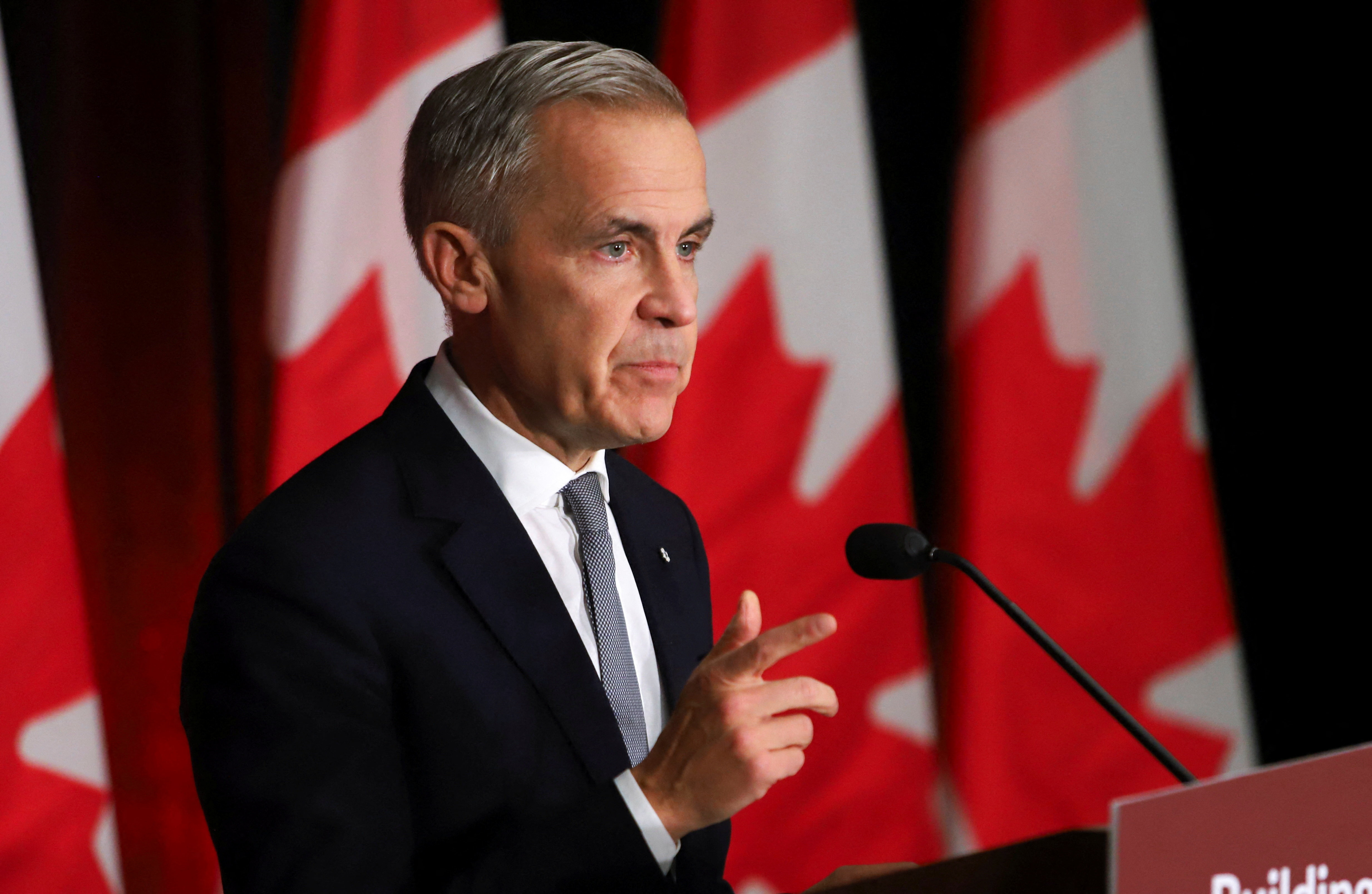 Canada's Prime Minister Mark Carney makes a live address in Ottawa