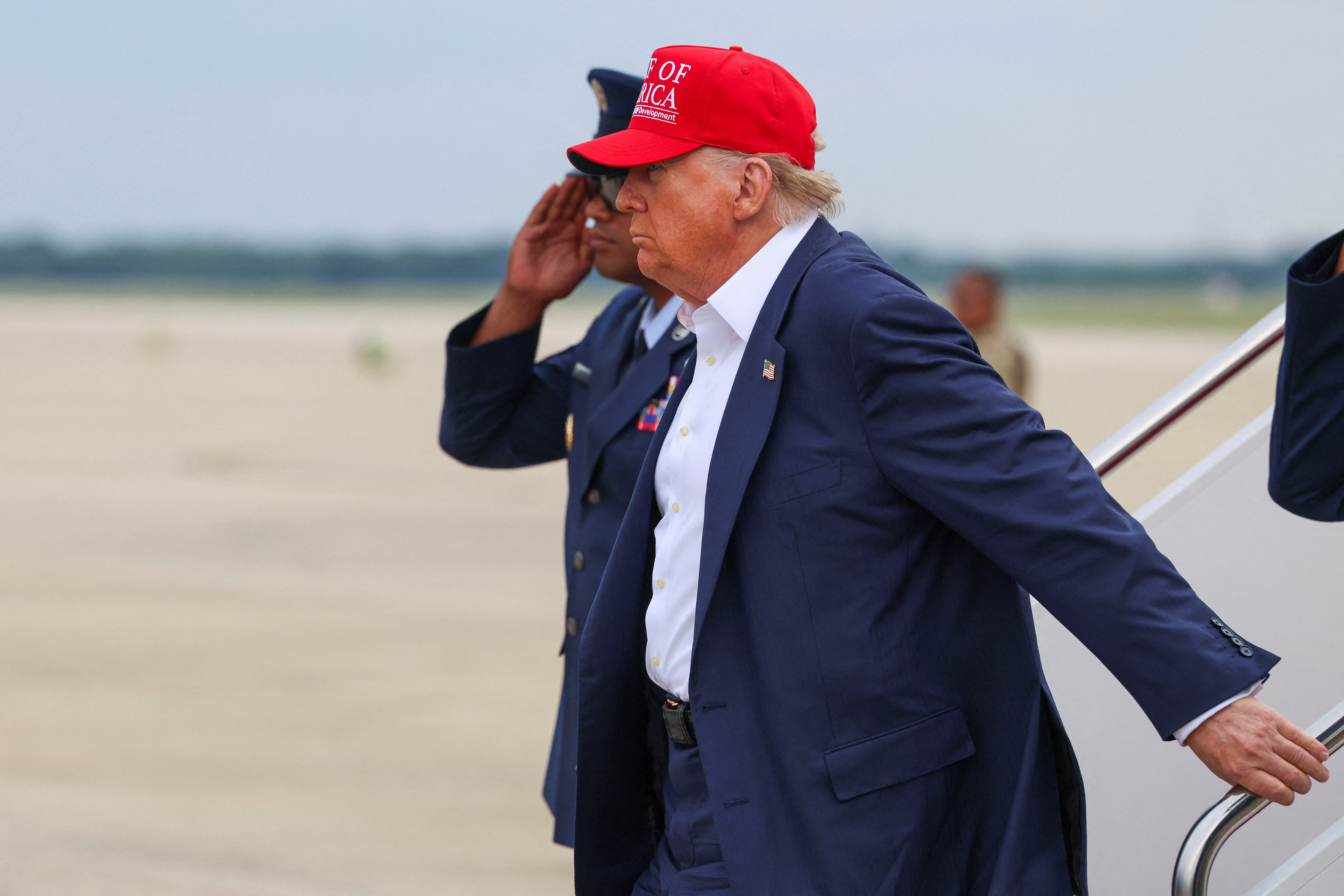 U.S. President Trump returns after visiting Florida