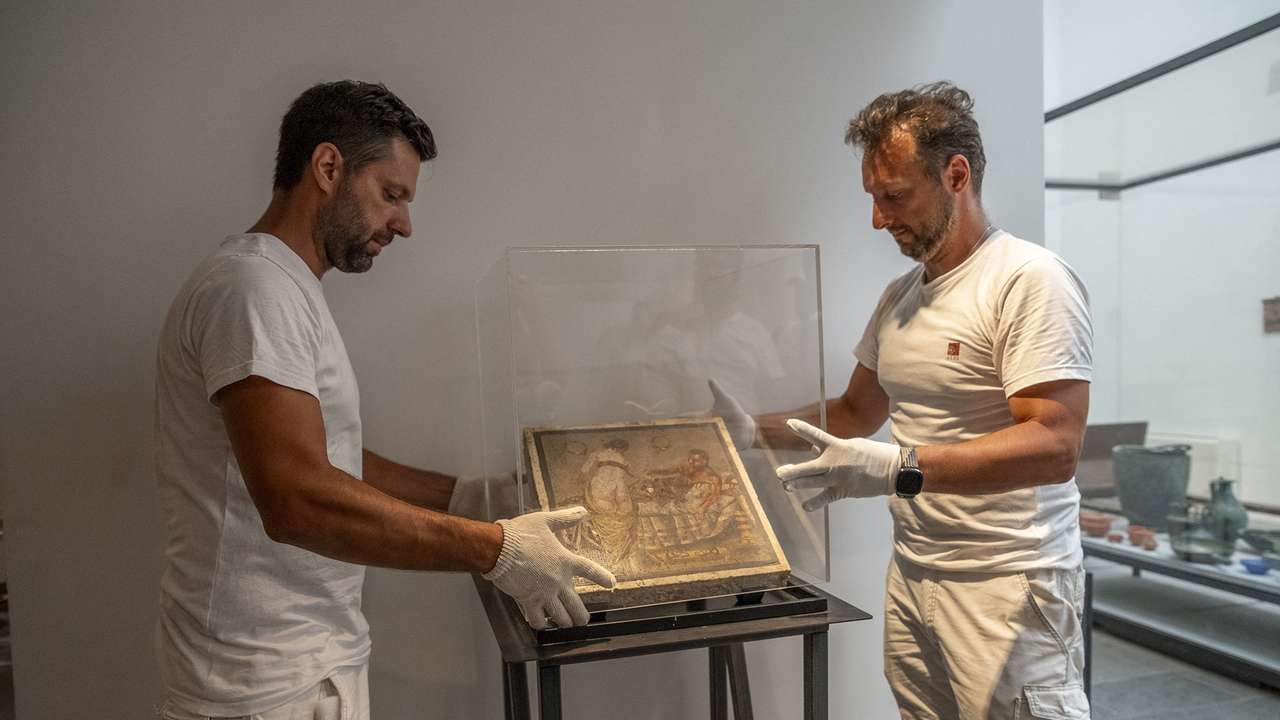 Pompeii welcomes home erotic mosaic looted by Nazi officer