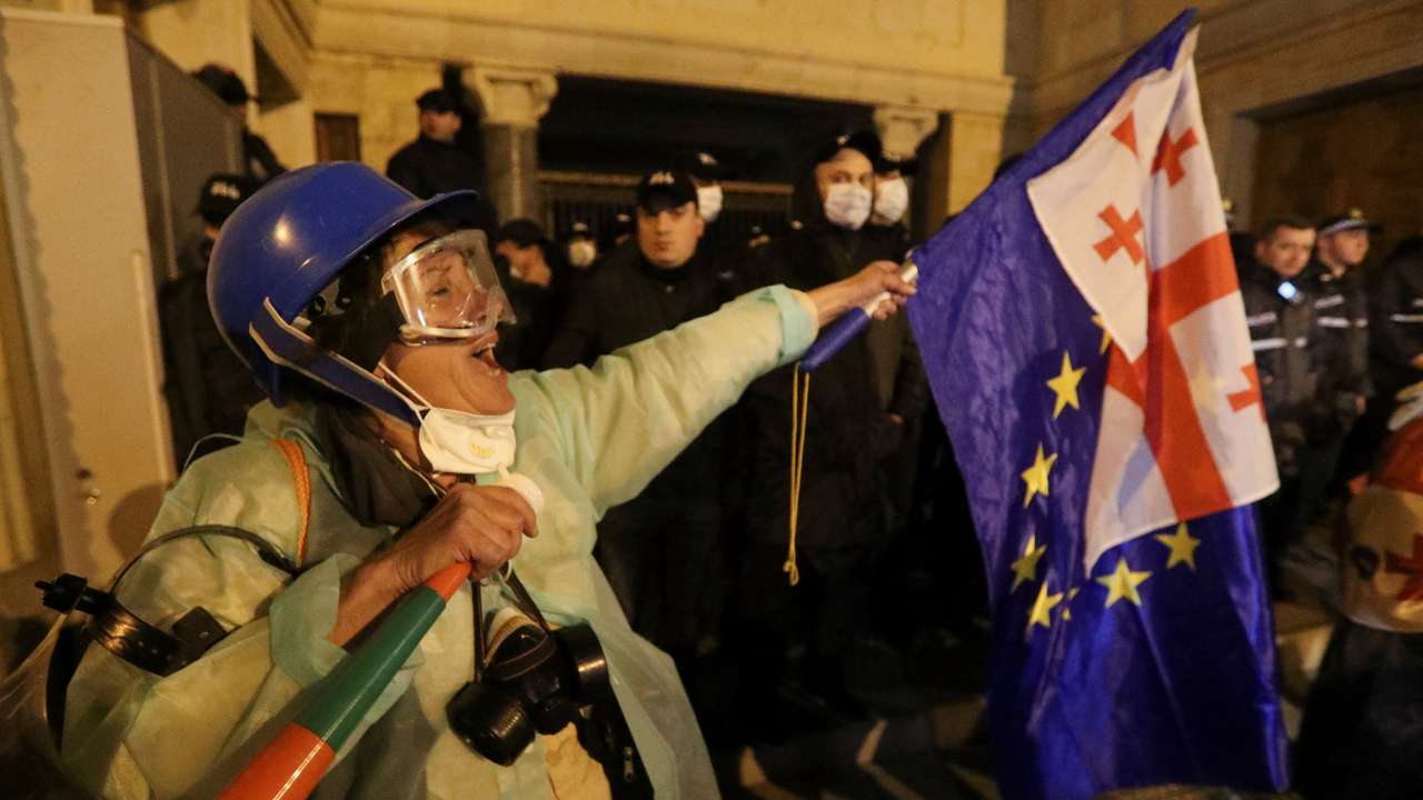 Protest against a bill on "foreign agents" in Tbilisi