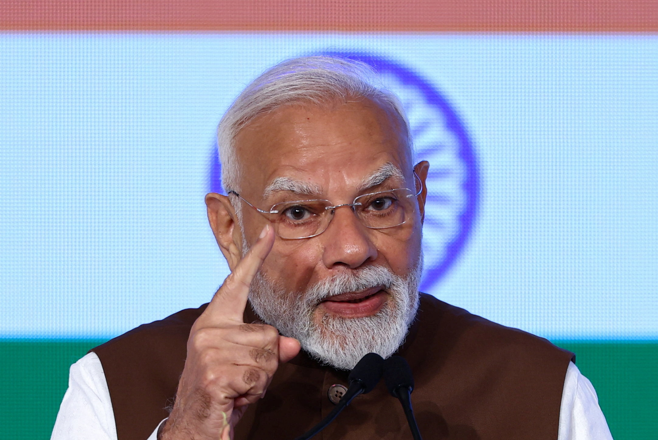 India's Prime Minister Modi delivers a speech at the India-Japan Economic Forum in Tokyo