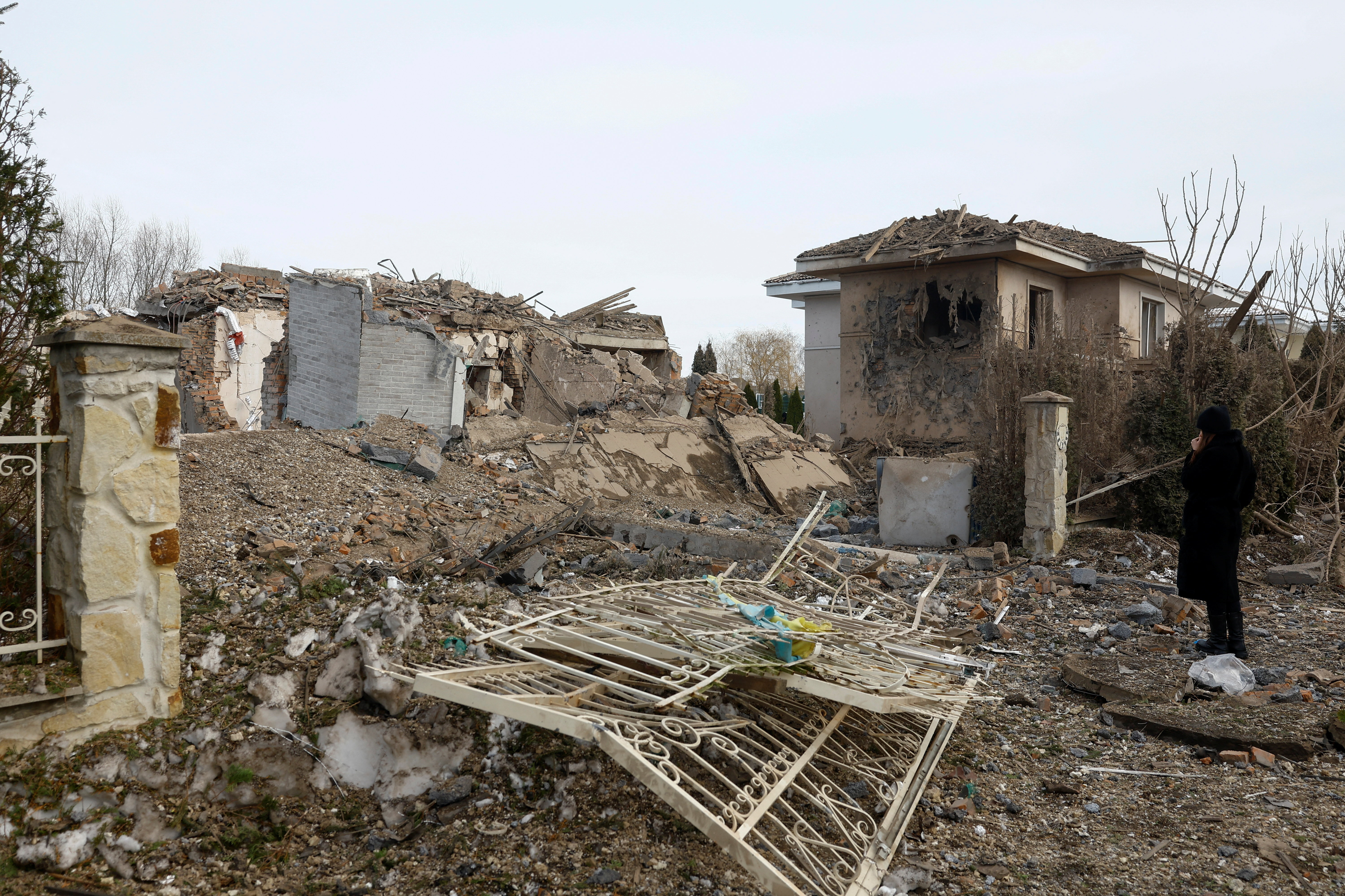 Aftermath of a Russian missile attack in Kyiv region