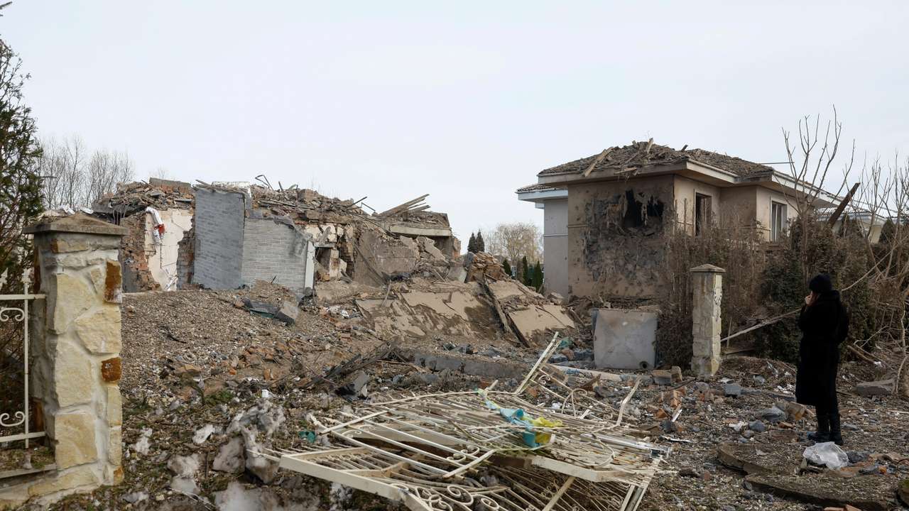 Aftermath of a Russian missile attack in Kyiv region