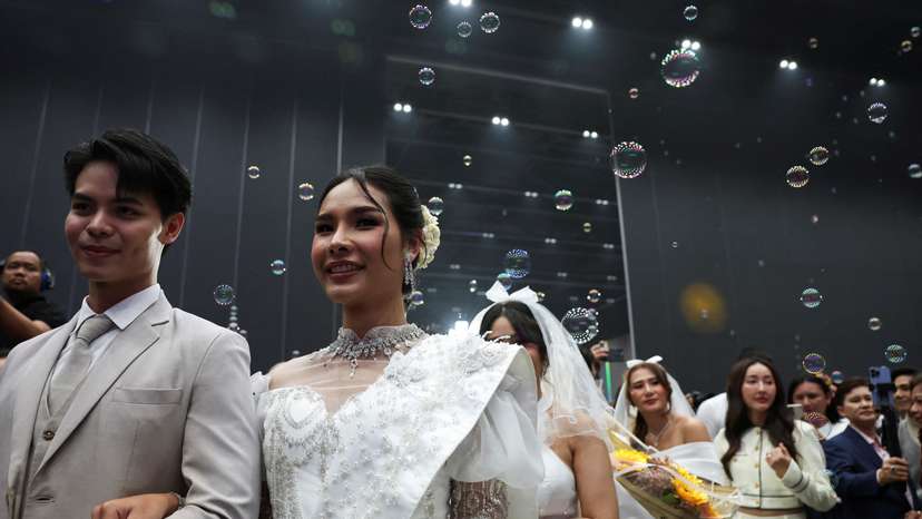 LGBTQ+ couples register as Thailand’s same-sex marriage law takes effect in Bangkok