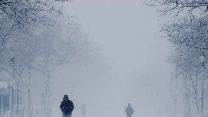 Winter snow storm hits Boston