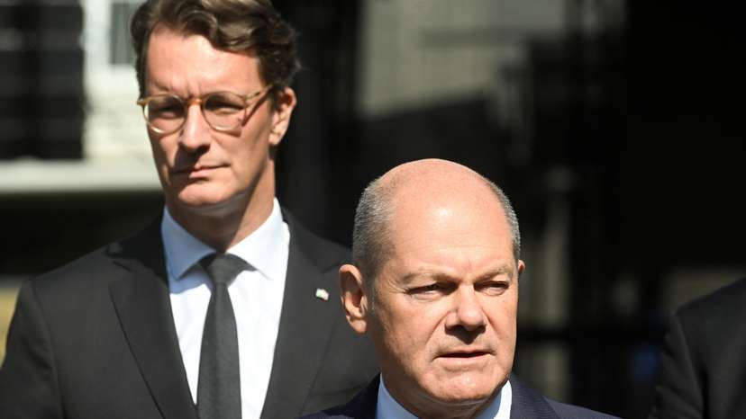 German Chancellor Scholz visits the site following a stabbing attack at a festival, in Solingen