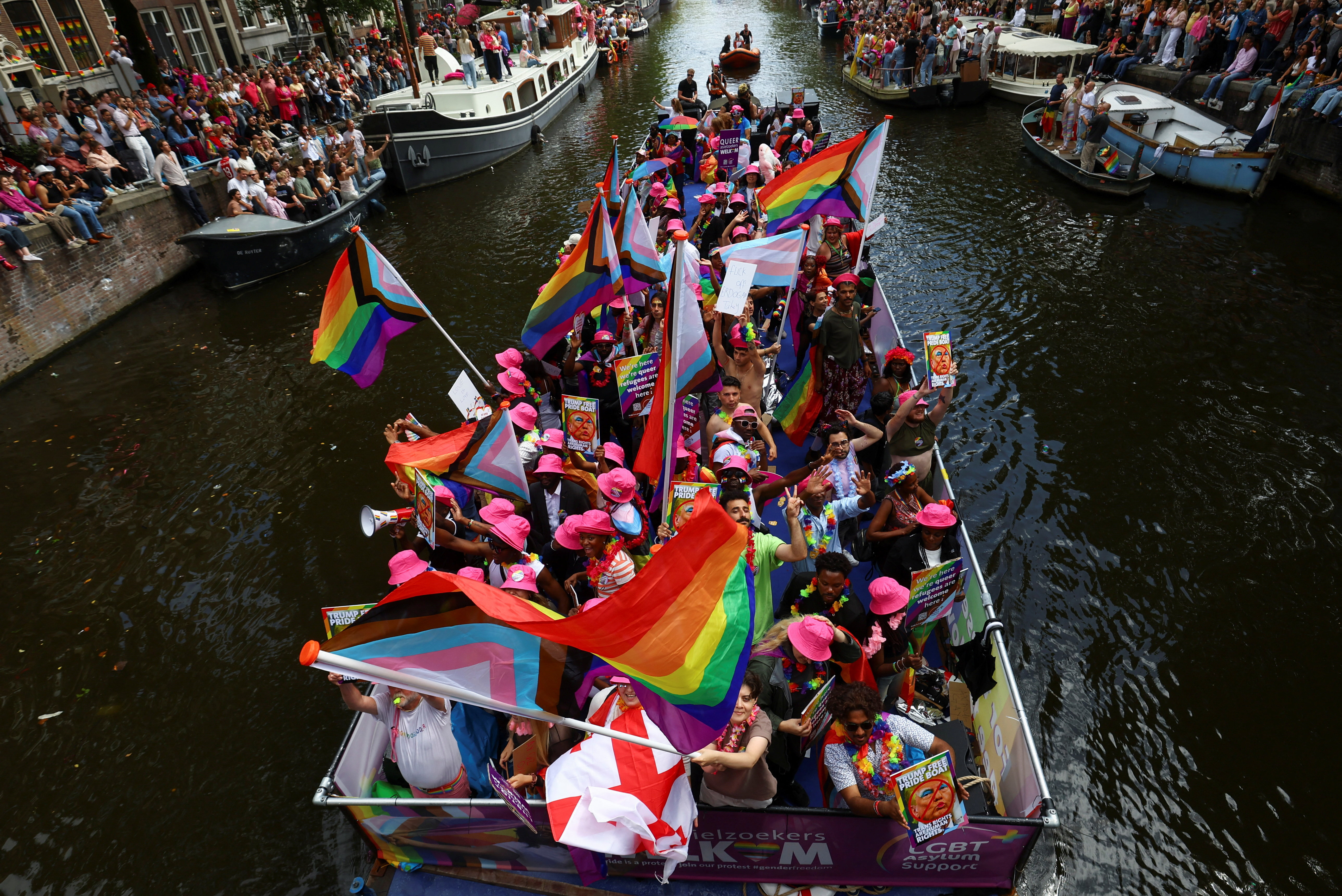 Annual gay pride parade in Amsterdam