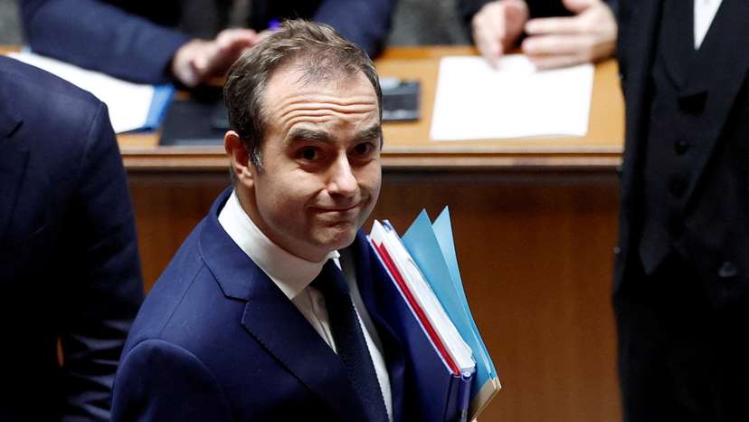 FILE PHOTO: French Prime Minister Sebastien Lecornu during a public session at the National Assembly in Paris, France