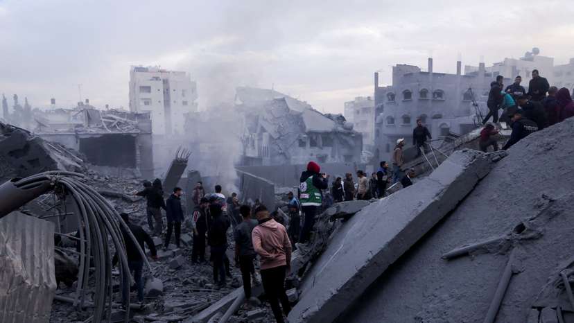 FILE PHOTO: Aftermath on an Israeli strike on houses, in Gaza City