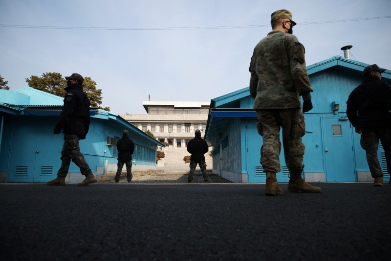 View of the inter-Korean border amid growing threats from North Korea