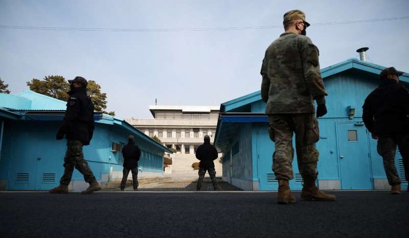 View of the inter-Korean border amid growing threats from North Korea