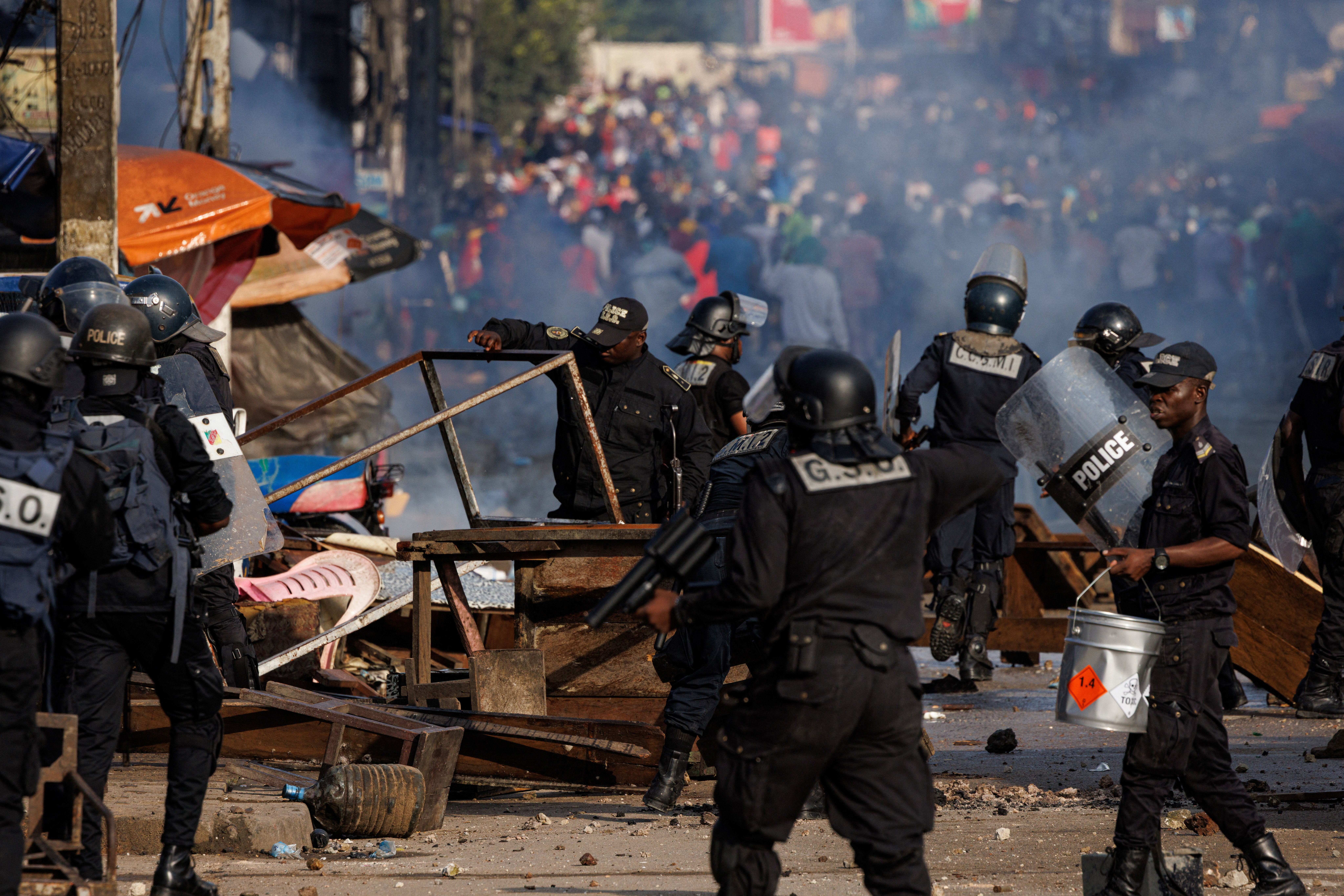 Supporters of Cameroon presidential election candidate Issa Tchiroma, protest in Douala
