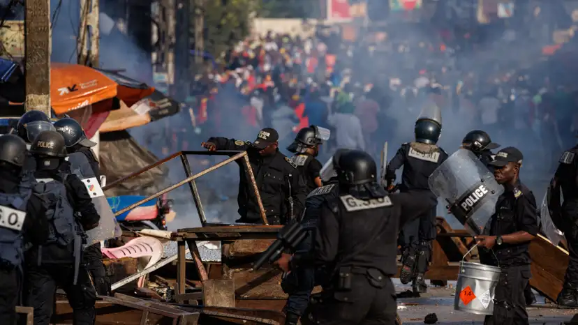 Supporters of Cameroon presidential election candidate Issa Tchiroma, protest in Douala