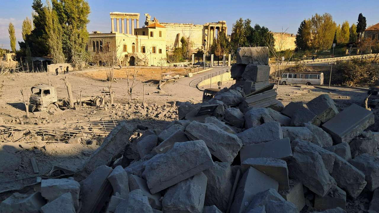 Aftermath of Israeli strikes on Baalbek
