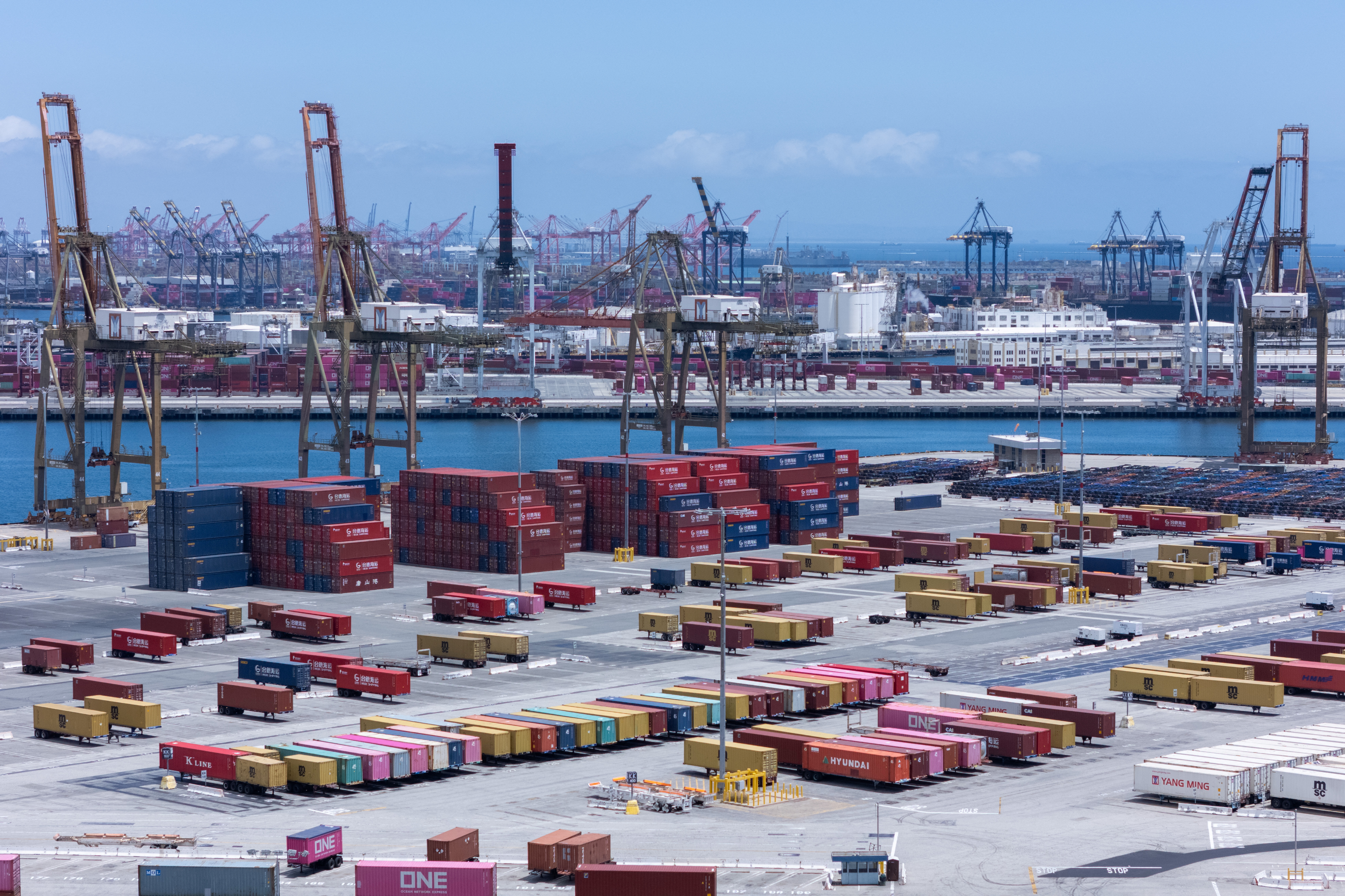 A lack of container ships at the Port of Los Angeles