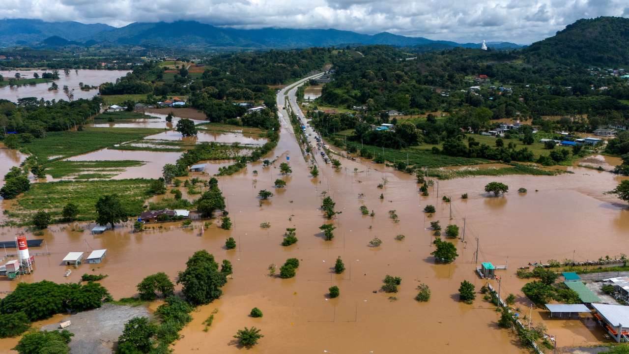 Flooding in Chiang Rai following the impact of Typhoon Yagi