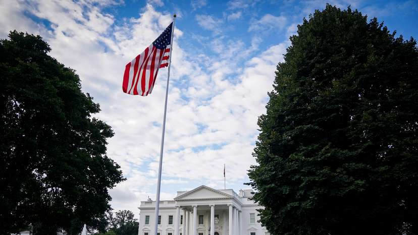 A general view of the White House