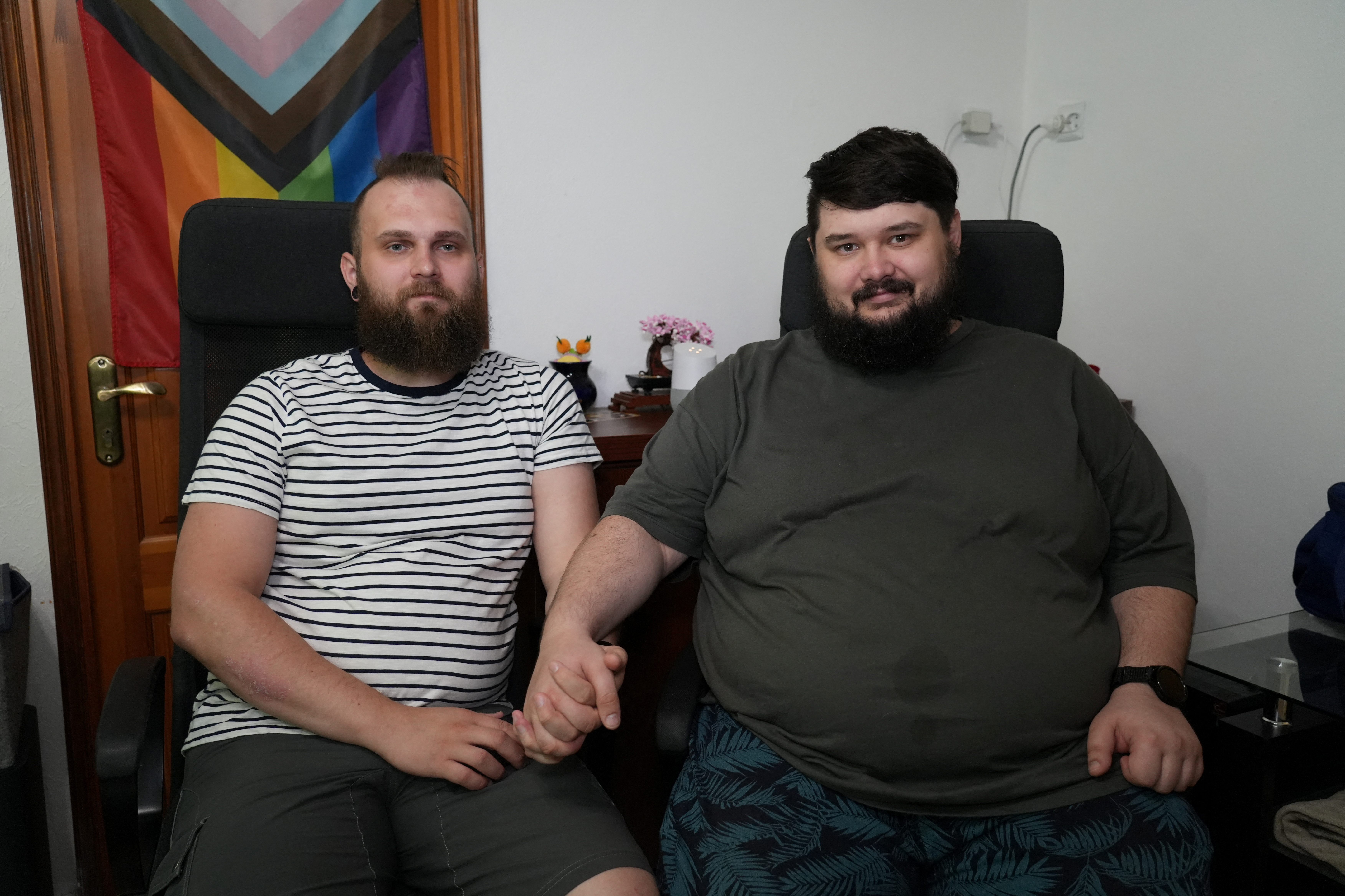 First Latvian couple to have registered same-sex partnership under new law, in Riga