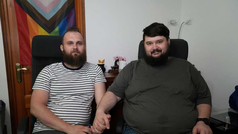 First Latvian couple to have registered same-sex partnership under new law, in Riga