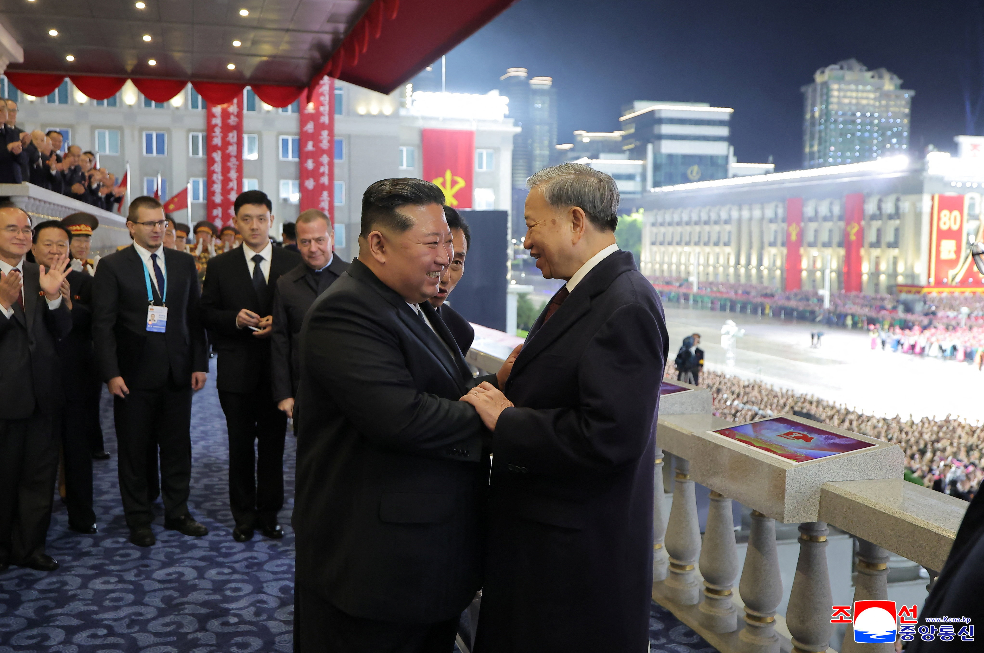 North Korean leader Kim Jong Un meets with General Secretary of the Communist Party of Vietnam To Lam as he visits North Korea