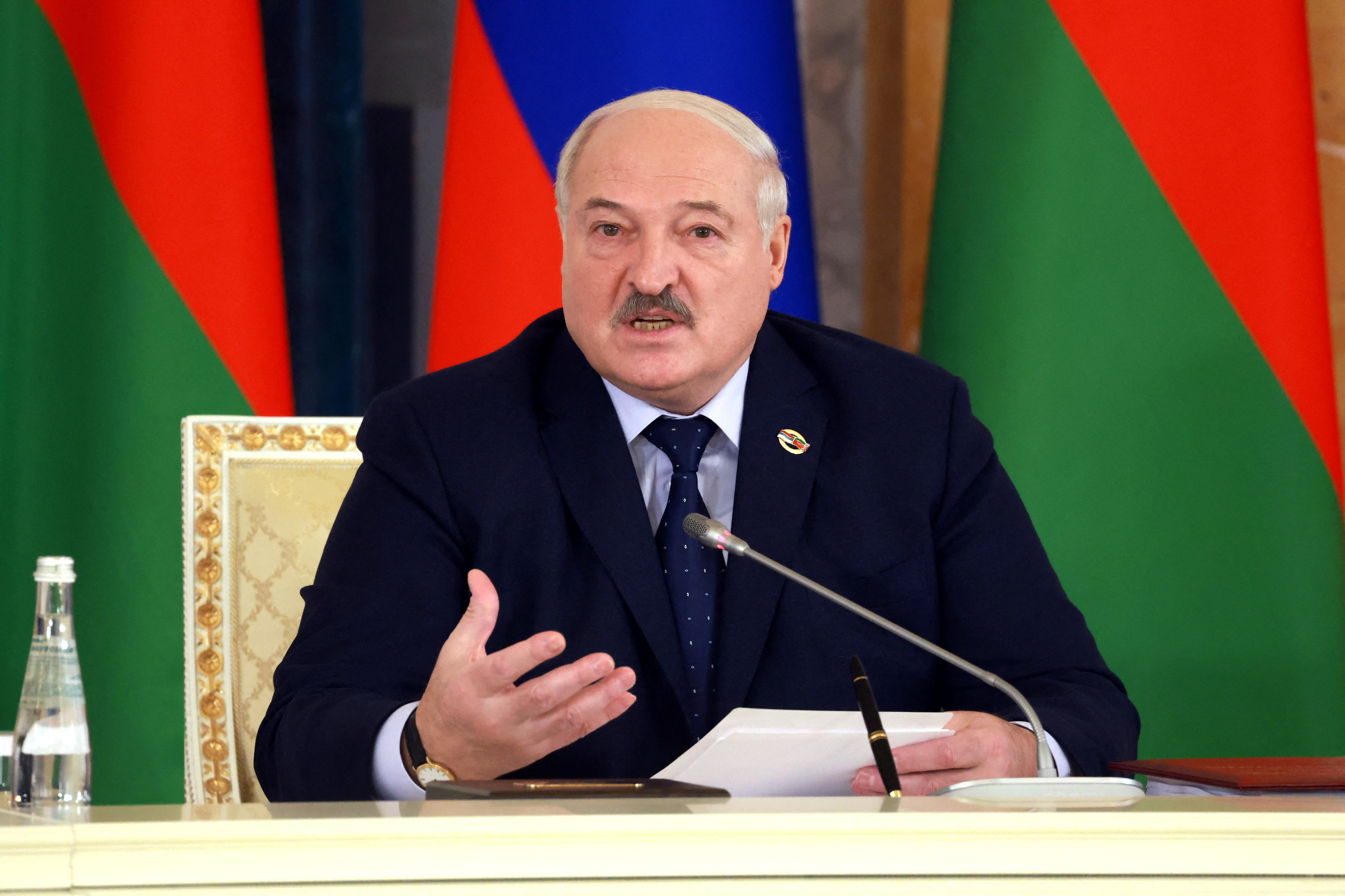 Russian President Putin and Belarusian President Lukashenko chair Union State's Council meeting in St Petersburg