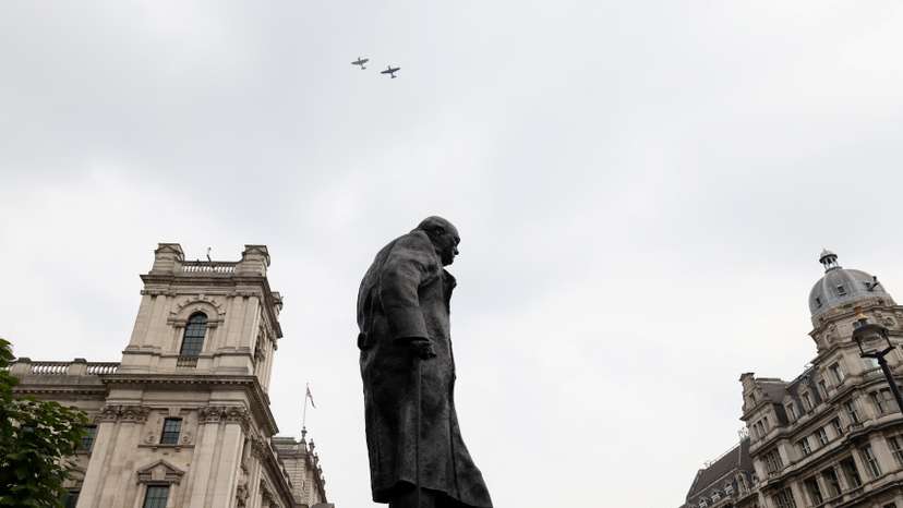 Memorial flight to commemorate 81st anniversary of the Battle of Britain in the World War II, in London