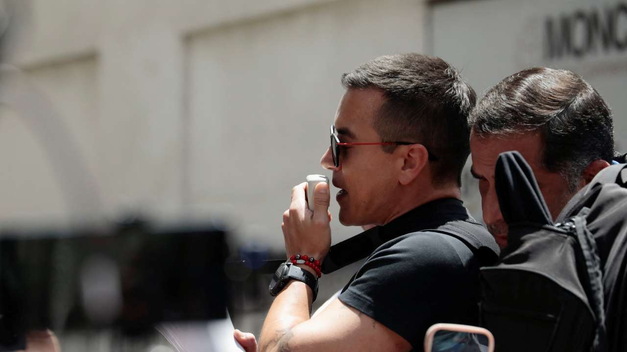 Ecuador's President Noboa leads a protest march, in Quito