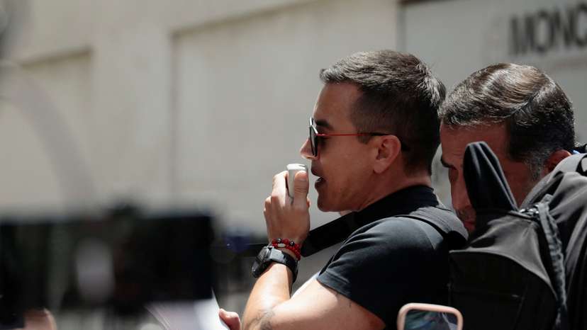 Ecuador's President Noboa leads a protest march, in Quito