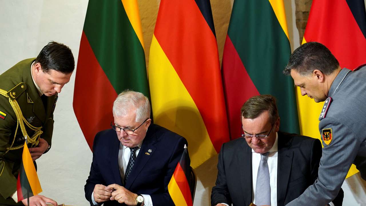 German Defence Minister Boris Pistorius in Vilnius