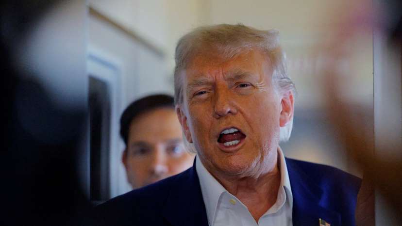 U.S. President Donald Trump travels to the NATO summit in The Hague