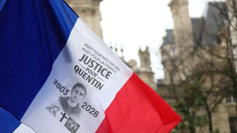 FILE PHOTO: People gather to pay tribute to Quentin, an activist who died from injuries sustained during a beating, during a demonstration in Paris