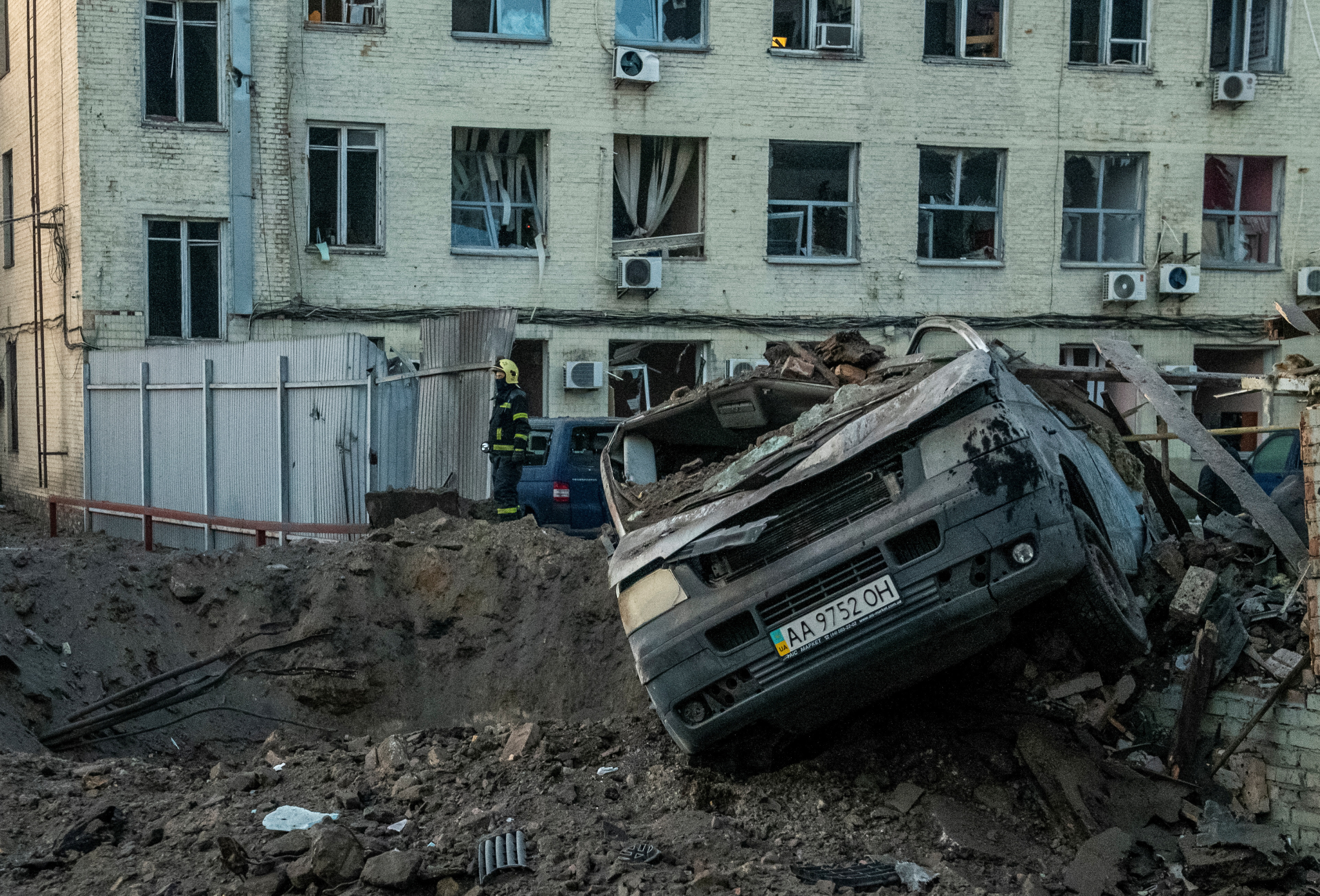 Aftermath of a Russian missile strike in Kyiv