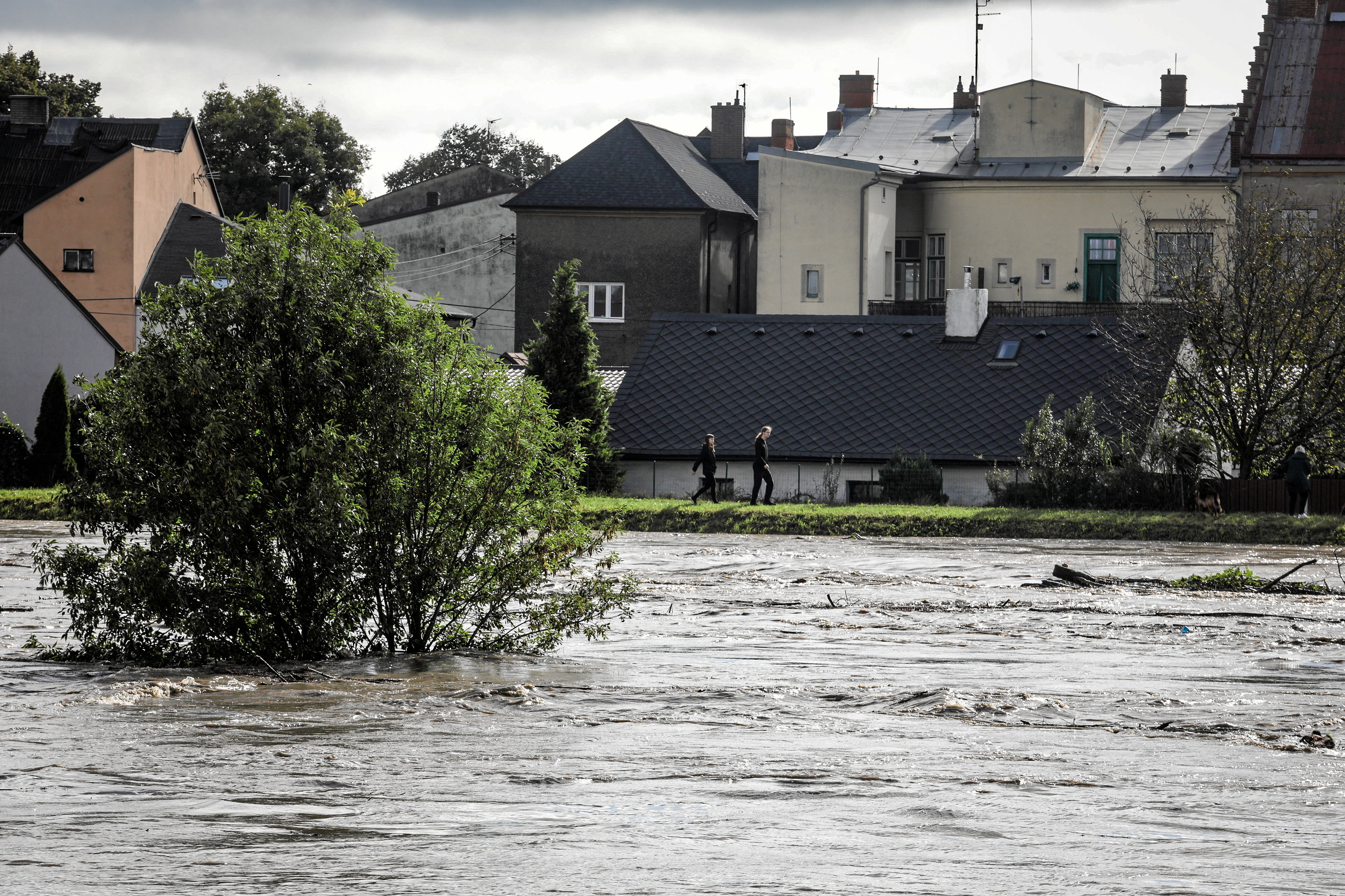 View of Bohumin high water level as seen from Polish side in Chalupki