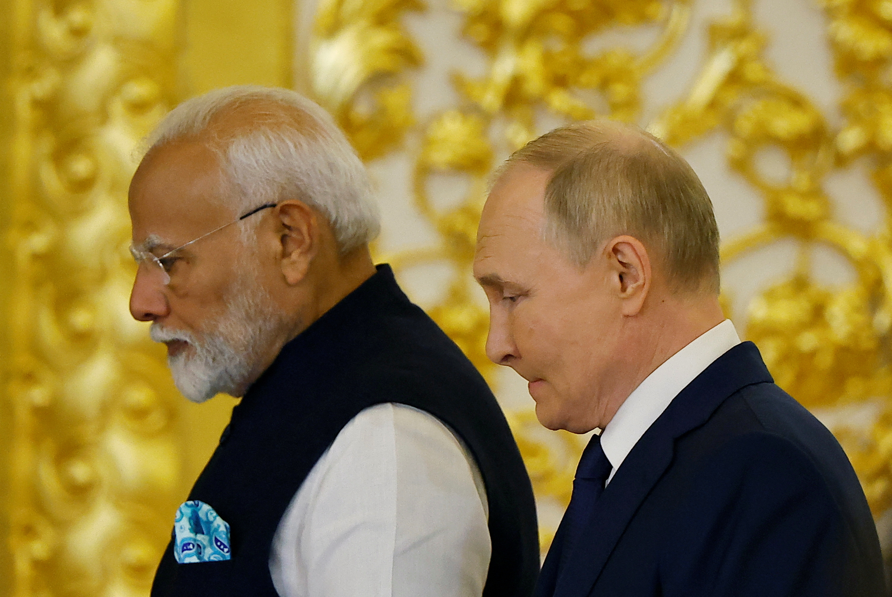 Russia's President Vladimir Putin meets with India's Prime Minister Narendra Modi in Moscow