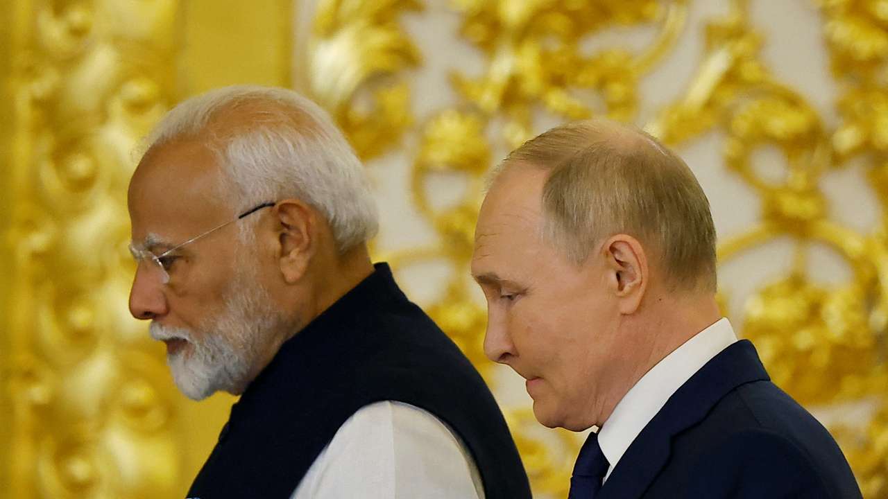 Russia's President Vladimir Putin meets with India's Prime Minister Narendra Modi in Moscow