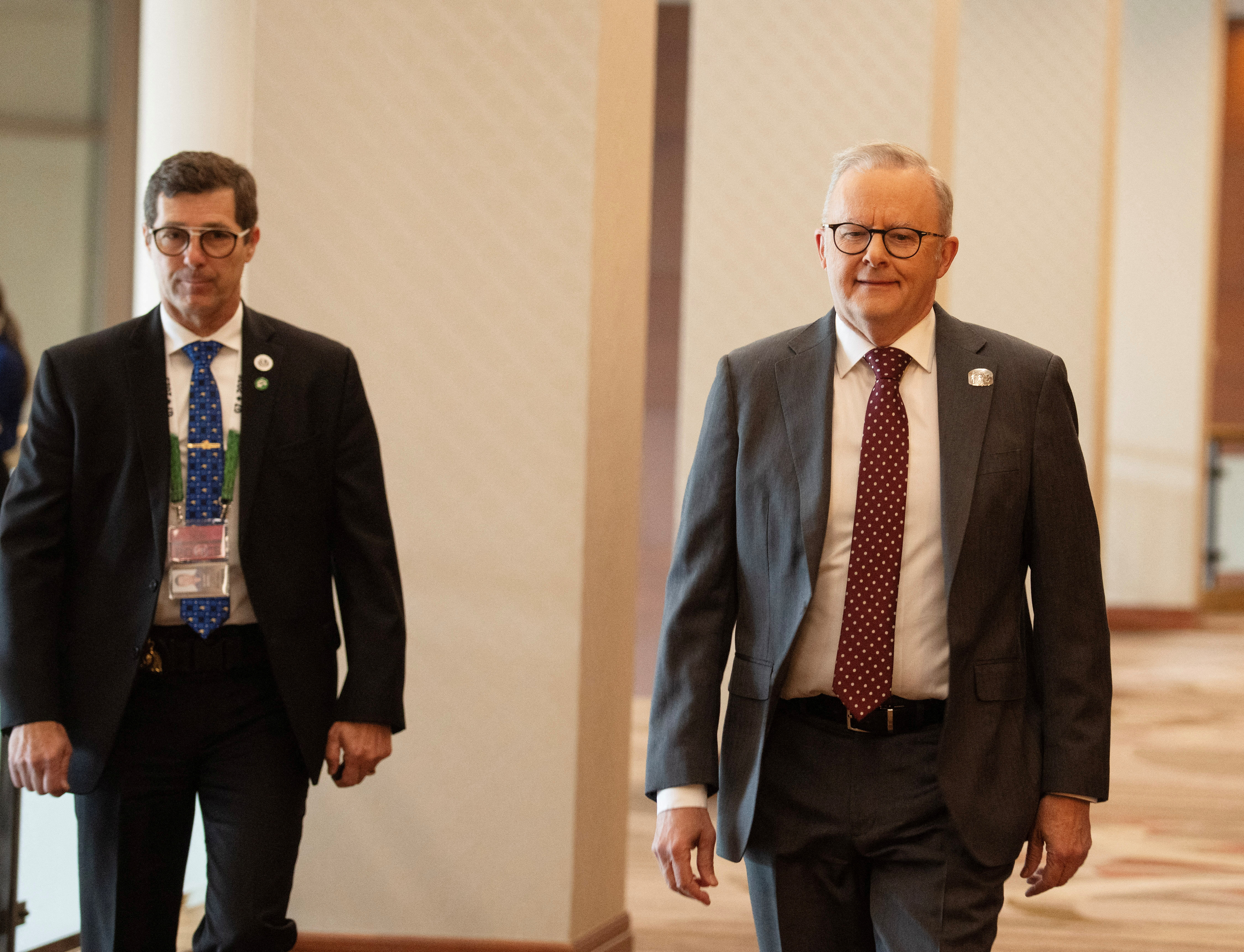 Australian Prime Minister Anthony Albanese arrives for a meeting with Canadian Prime Minister Mark Carney