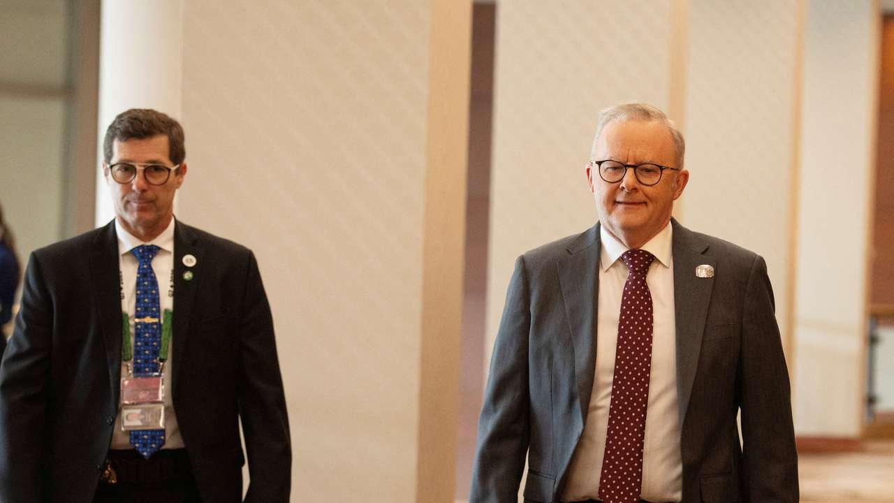 Australian Prime Minister Anthony Albanese arrives for a meeting with Canadian Prime Minister Mark Carney