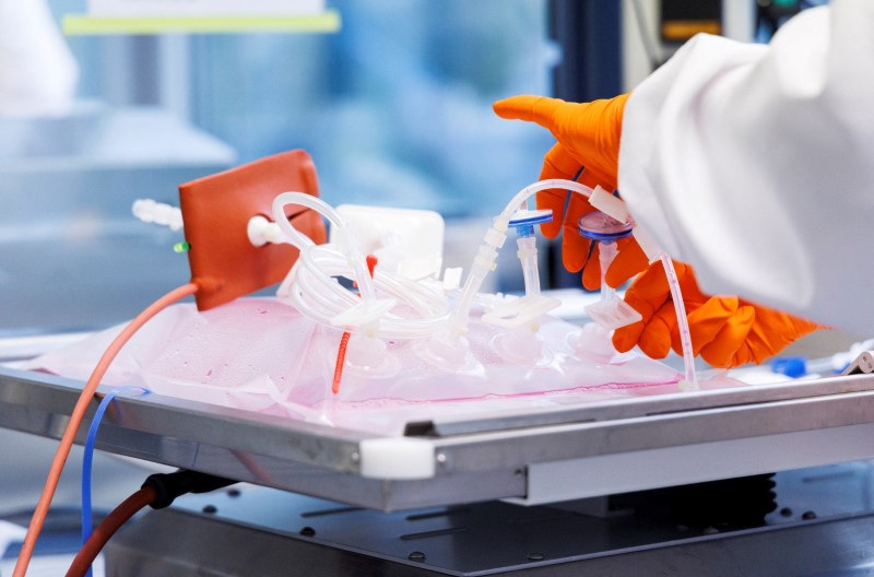 A laboratory of the vaccine company Bavarian Nordic, in Martinsried near Munich